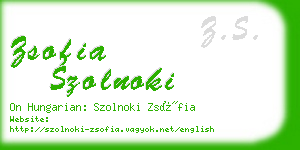 zsofia szolnoki business card